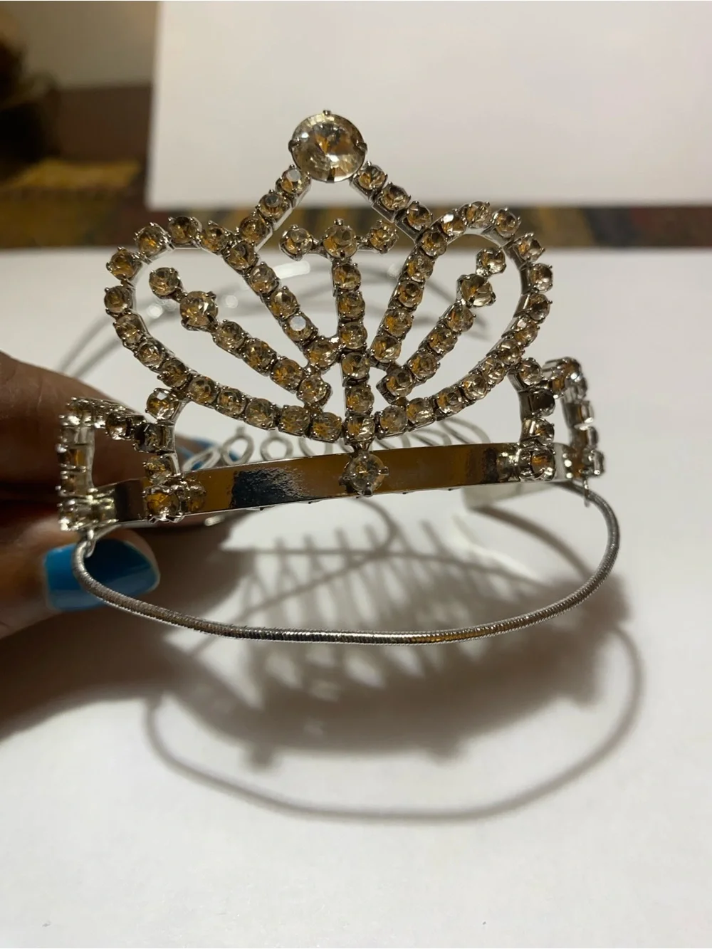 Amber Crystal Mini Tiara Hair Brooch - Sparkling Accent